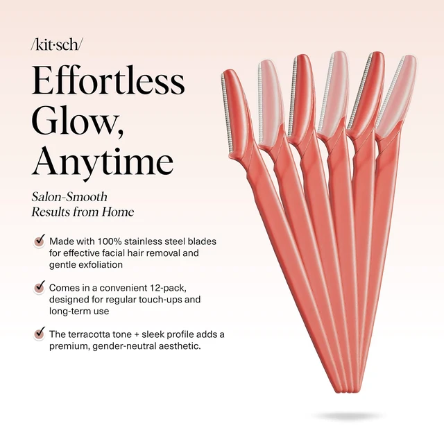 Alt view image 5 of 6 - Kitsch Dermaplane Razor for Women Face Coral, 6 pcs