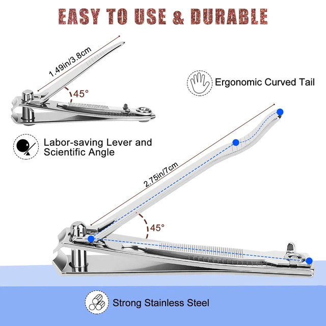 Alt view image 7 of 7 - Stainless Steel Nail Clipper Set with File for Men Women
