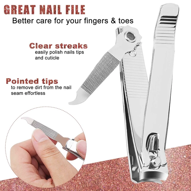 Alt view image 4 of 7 - Stainless Steel Nail Clipper Set with File for Men Women