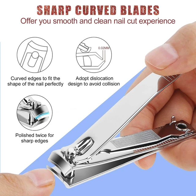 Alt view image 5 of 7 - Stainless Steel Nail Clipper Set with File for Men Women