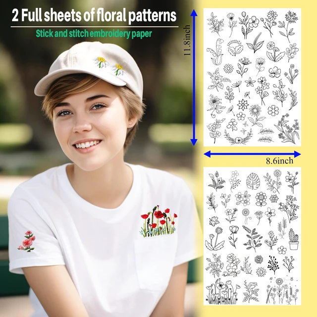 Alt view image 2 of 6 - Embroidery Patterns Stick and Stitch Water Soluble Stabilizer Paper