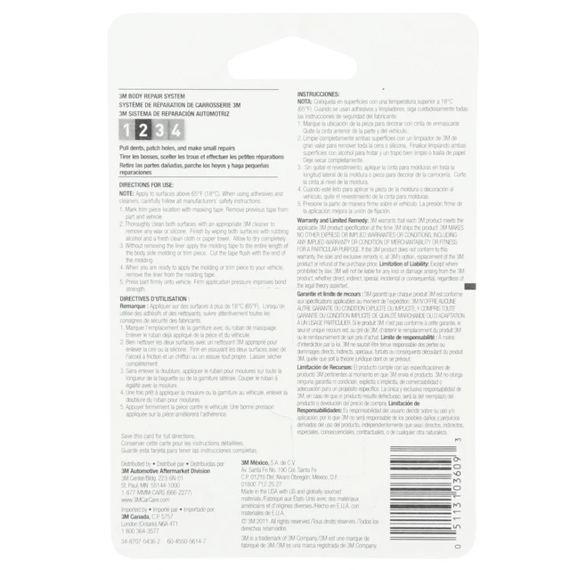 Alt view image 2 of 6 - 3M Automotive Super Strength Molding Tape, Double-Sided Adhesive, 1/2 in x 5 ft, 1 Roll