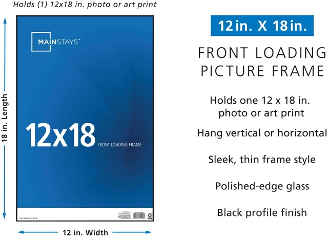 Alt view image 3 of 6 - Mainstays 12 x 18 Black Front-Loading Picture Frame