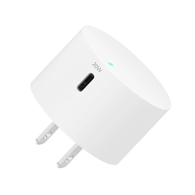 Alt view image 5 of 6 - Onn 20W Single USB-C Port Wall Charger, Fast Charging, USB-IF Certified, Foldable Plug, White - Compatible with iPhone 17/16/15 Series, Samsung Galaxy, Note, Pixel, iPad