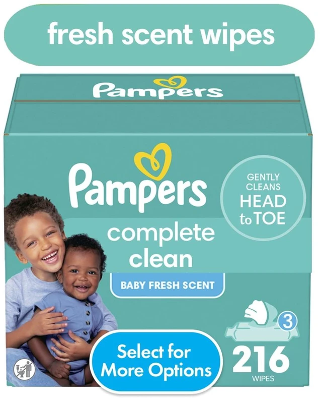Main image of Pampers Complete Clean Baby Fresh Wipes 3-Pack, 216 Count