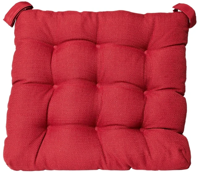 Main image of Mainstays Textured Chair Seat Pad 15.5" x 16" Red 1-Piece