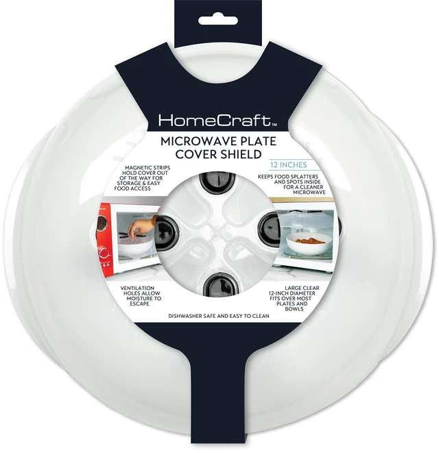 Alt view image 2 of 7 - HomeCraft 12-inch Microwave Plate Cover Shield with Magnets