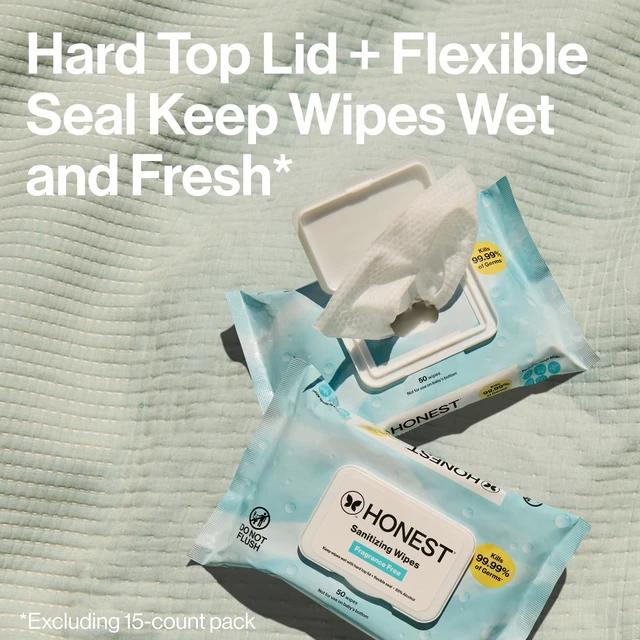 Alt view image 4 of 6 - The Honest Company Sanitizing Alcohol Wipes, Fragrance Free, Antibacterial with Aloe, Kills 99.99% of Germs, 50 Count