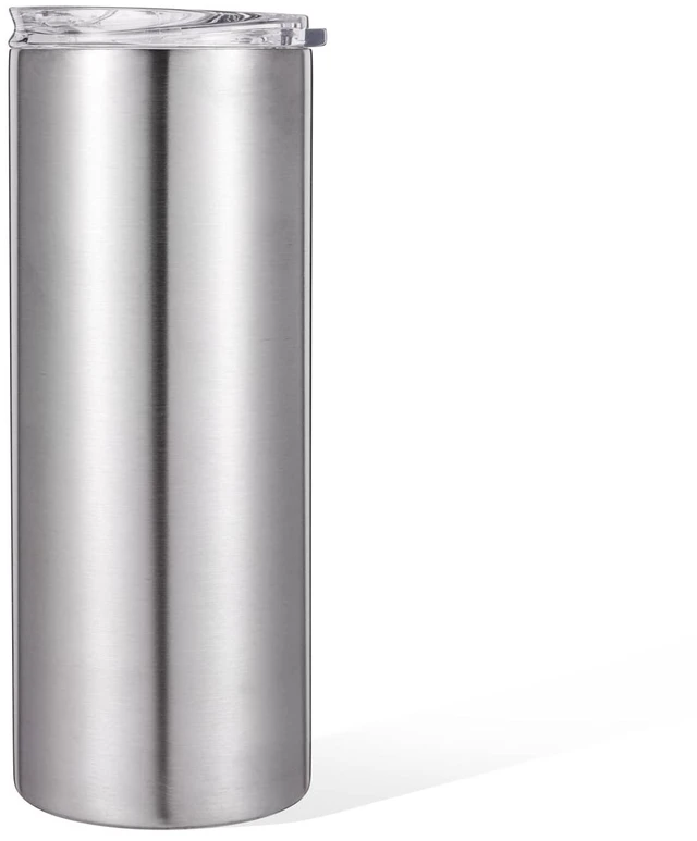 Main image of 25fl oz Double Wall Stainless Steel Slim Tumbler, Slider Lid