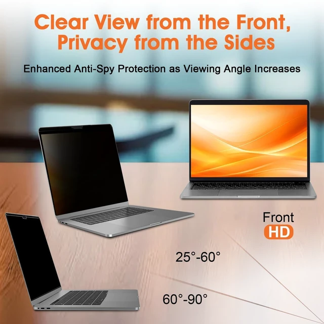 Alt view image 2 of 5 - BSPROTE Laptop Privacy Screen 15.6 Inch 16:9, Anti Glare Film Blue Light Filter, Computer Privacy Screen Shield Compatible with 15.6'' Hp Acer Asus Lenovo Dell Samsung Portable Mo