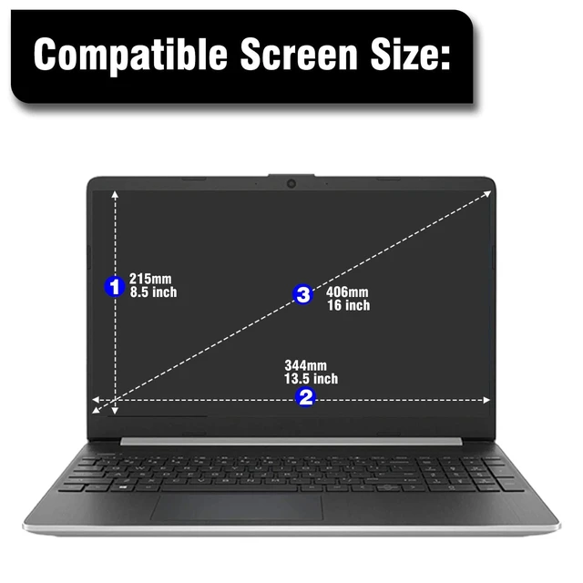 Alt view image 2 of 5 - 16" Tempered Glass Laptop Screen Protector for 16-inch 16:10 Aspect Ratio Screen HP/Dell/Lenovo/Asus/Acer/Samsung/Sony/MSI/LG/jumper/Razer Blade 16 inch Laptop.9H Hardness,