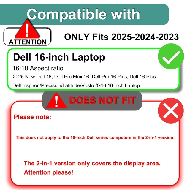 Alt view image 2 of 5 - KEANBOLL Dell 16-Inch Laptops Tempered Glass Screen Protector Compatible with Dell 16 Laptop DC16250 / DC16251 / DC16255 / DC16256Anti-Scratch, HD Clear, Bubble-Free