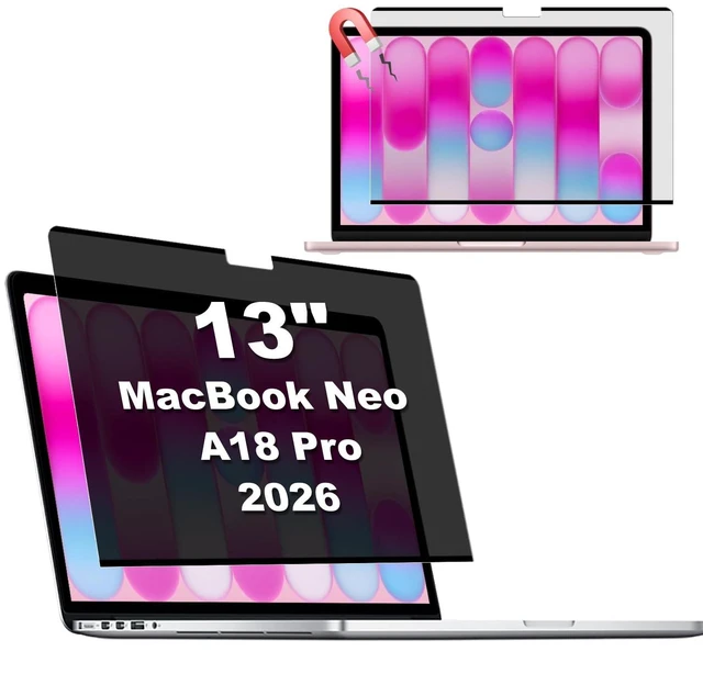 Main image of KEANBOLL Magnetic Privacy Screen Protector for 2026 MacBook Neo 13 Inch A18 Pro Chip A3404 - Anti Blue Light Anti Glare and Scratch Resistant Laptop Privacy Screen Shield