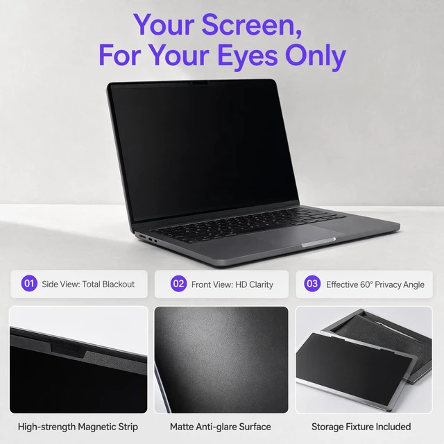 Alt view image 4 of 5 - KEANBOLL Magnetic Privacy Screen Protector for 2026 MacBook Neo 13 Inch A18 Pro Chip A3404 - Anti Blue Light Anti Glare and Scratch Resistant Laptop Privacy Screen Shield