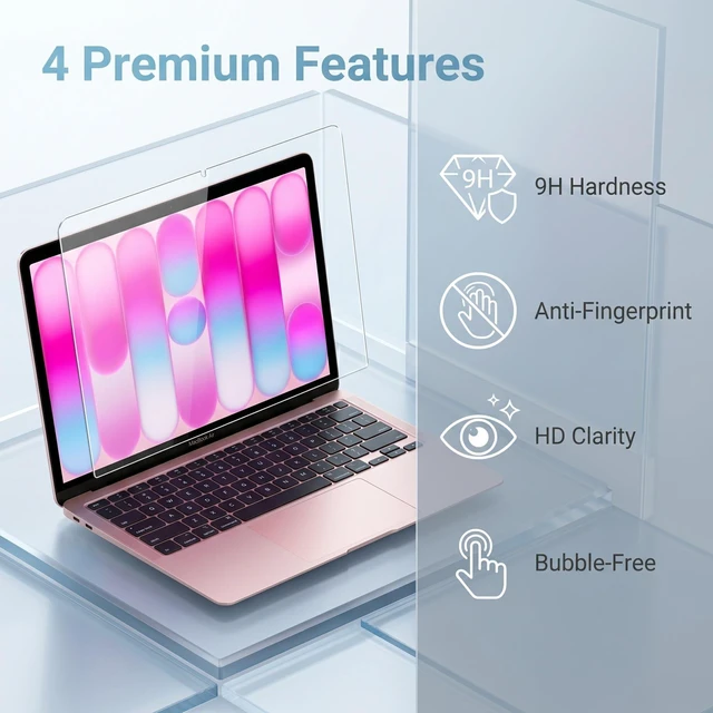 Alt view image 3 of 5 - KEANBOLL 2 Pack Tempered Glass Screen Protector Compatible with 2026 MacBook Neo 13-Inch, High Definition Glass Film Anti Scratch Protector for Mac Neo 13in A18 Pro Chip A3404