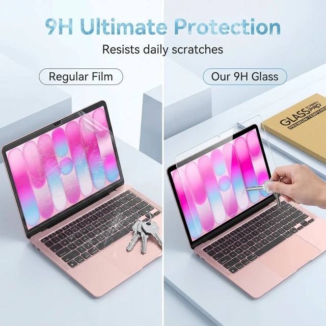 Alt view image 4 of 5 - KEANBOLL 2 Pack Tempered Glass Screen Protector Compatible with 2026 MacBook Neo 13-Inch, High Definition Glass Film Anti Scratch Protector for Mac Neo 13in A18 Pro Chip A3404