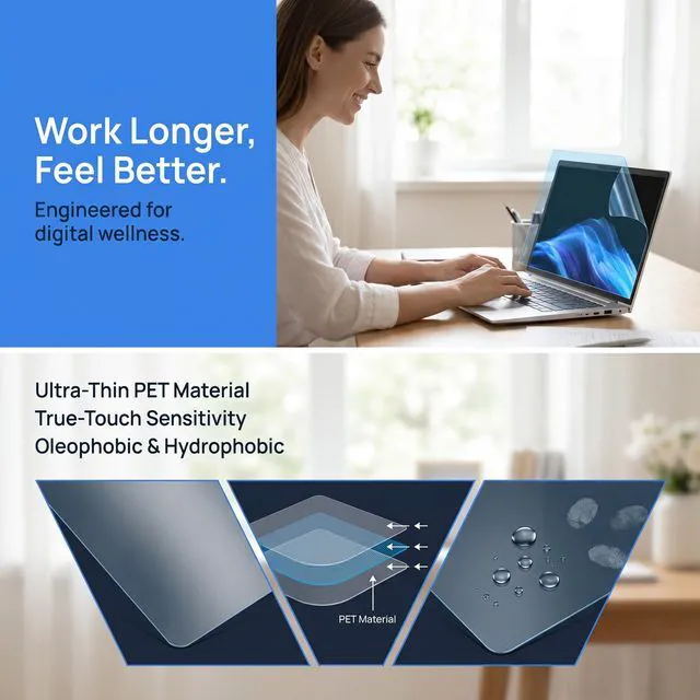 Alt view image 5 of 5 - KEANBOLL 2 Pack Anti Blue Light Glare (Matte) Screen Protector for 2026-2025 HP OmniBook X Flip 14" 2-in-1 Touchscreen Laptop (14-fm0000, 14-fk0000, 14-kc0000, 14-kb0000)
