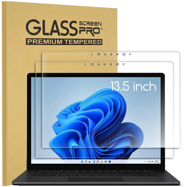 Main image of 2 Pack Tempered Glass Screen Protector Compatible with 2024 Microsoft Surface Laptop 6 13.5" / Surface Laptop 5/4/3 (13.5 inch ), Ultra Clear & 9H Hardness & Scratch Resistant & Easy Installat