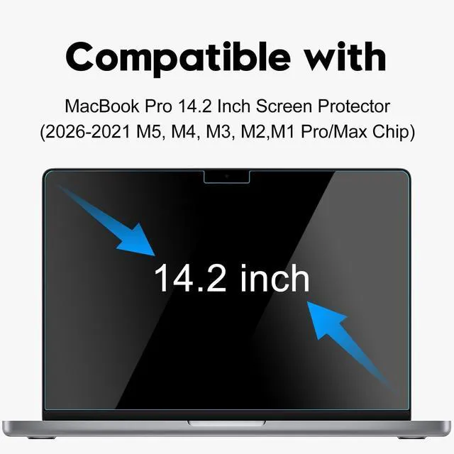 Alt view image 2 of 5 - Removable Privacy Screen Protector for 2026 MacBook Pro 14 M5 Pro/Max