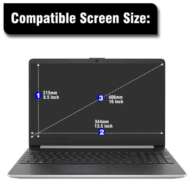 Alt view image 2 of 5 - KEANBOLL 2-Pack 16" Blue Light Blocking & Anti-Glare Screen Protector ^^ Universal Fit for HP, Dell, Asus, Samsung, Lenovo, Acer Chromebooks & 16:10 Laptops (Eye Comfort +Anti Gla