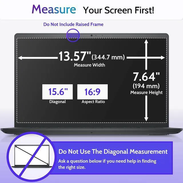 Alt view image 5 of 5 - Peslv 3 Pack 15.6 Inch 16:9 Anti Blue Light Screen Protector for Laptop