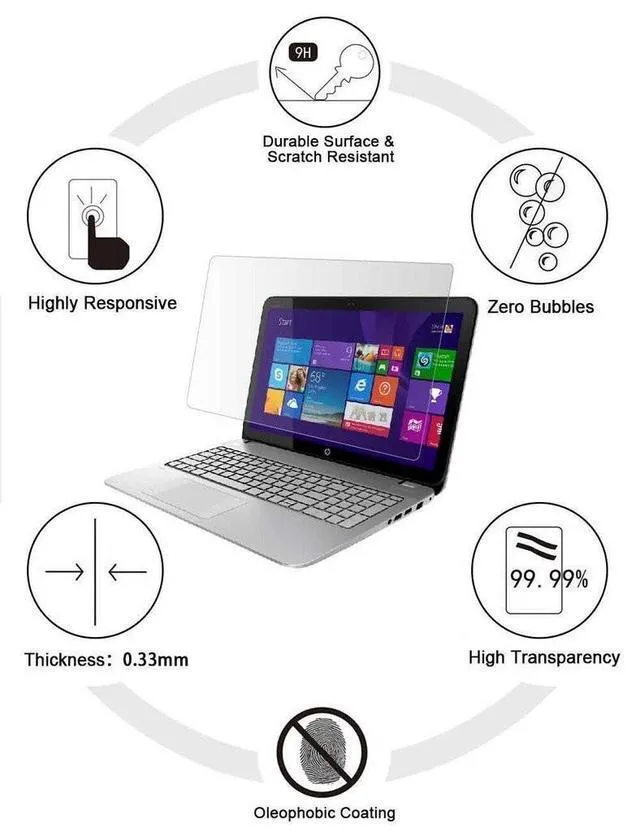 Alt view image 5 of 5 - Tempered Glass Screen Protector for 13.3 Inches Laptop, 9H Hardness and Crystal Clear, Compatible with Any 13.3 inch Touch Screen Laptop