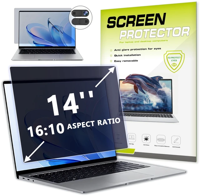Main image of For 14 Laptop Privacy Screen Protectors 16:10 - With camera cover.