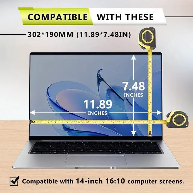 Alt view image 2 of 5 - For 14 Laptop Privacy Screen Protectors 16:10 - With camera cover.