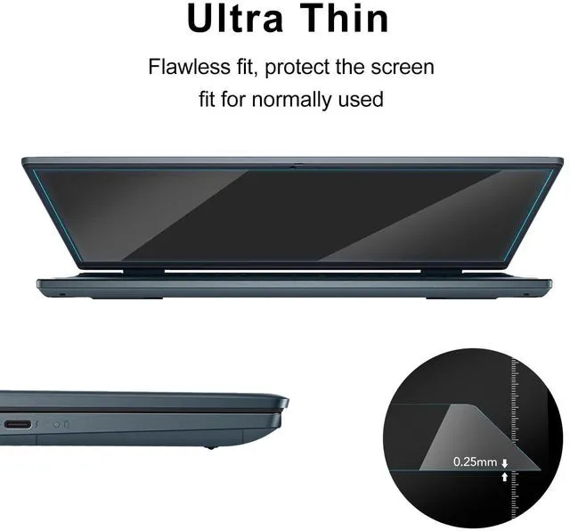 Alt view image 5 of 5 - YongMai 17-inch 16:10 Universal Laptop Screen Protector with Tempered Glass