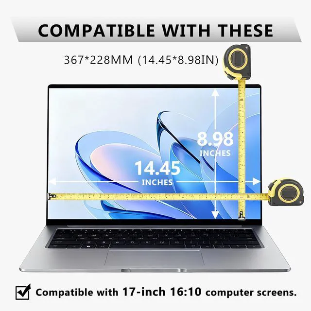 Alt view image 2 of 5 - YongMai 17-inch 16:10 Universal Laptop Screen Protector with Tempered Glass