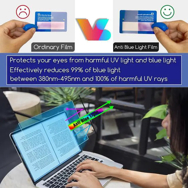 Alt view image 4 of 5 - KEANBOLL 2-Pack Anti Blue Light Matte Screen Protector for 2025 Lenovo Yoga 7 / 7i 14" 2-in-1 Touchscreen Laptop (Models 14ILL10 & 14AKP10), Eye Protection Blocks Blue Light and Anti Glare Shield