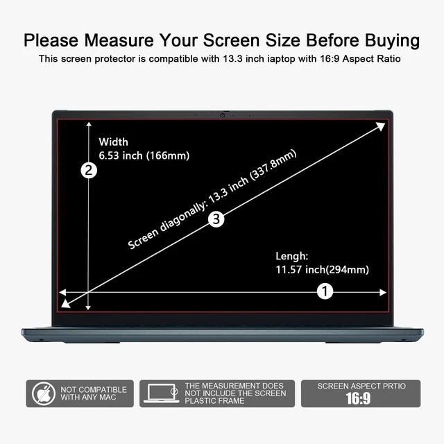 Alt view image 2 of 5 - XinWoTuo 2pc 13.3-inch Laptop Screen Blue Light Film