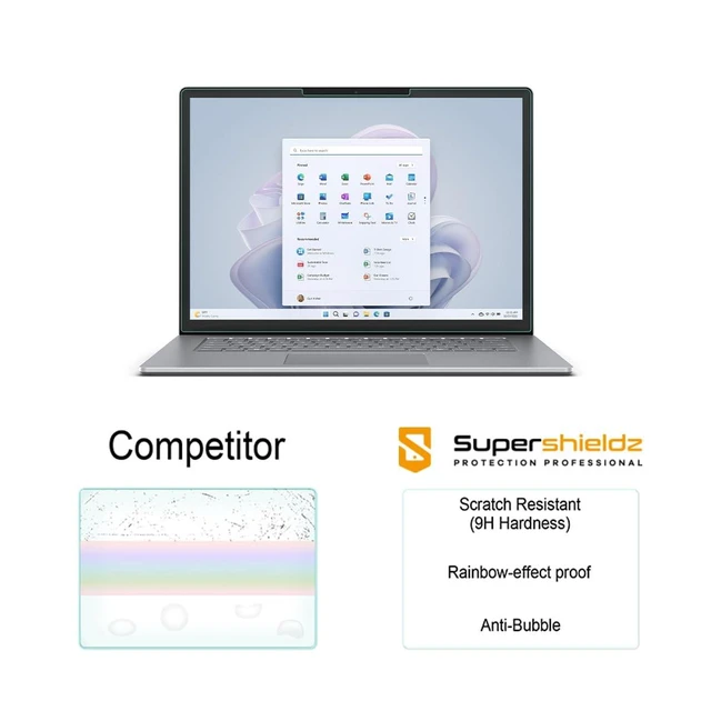 Alt view image 2 of 5 - Supershieldz Designed for Microsoft Surface Laptop 6/5/ 4/3 (15 inch) Tempered Glass Screen Protector, Anti Scratch, Bubble Free