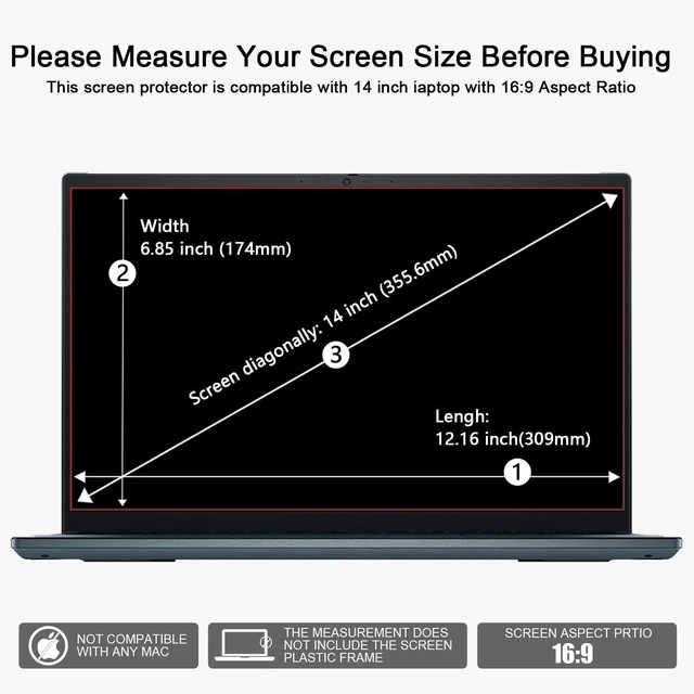 Alt view image 2 of 5 - 2 PackBlue Light Blocking 14" Laptop Screen Protector for HP Pavilion X360 14/HP Chromebook 14/HP Stream 14/HP ProBook 14/HP EliteBook 14, Anti-Glare Anti-Blue Light 14 inch HP Laptop Screen Fil