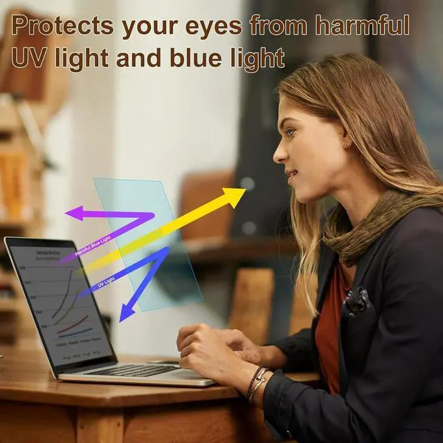 Alt view image 4 of 5 - 2 PackBlue Light Blocking 14" Laptop Screen Protector for HP Pavilion X360 14/HP Chromebook 14/HP Stream 14/HP ProBook 14/HP EliteBook 14, Anti-Glare Anti-Blue Light 14 inch HP Laptop Screen Fil