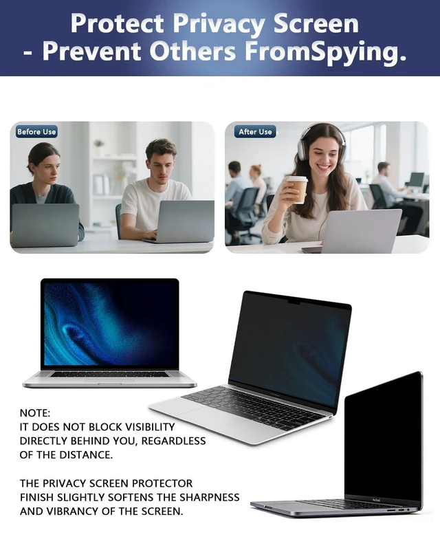 Alt view image 2 of 5 - Magnetic Privacy Screen Protector for MacBook pro 13 " (2016-2022,M1, M2)