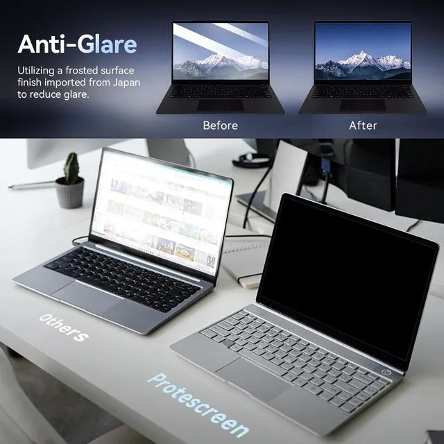 Alt view image 4 of 5 - 13.3 Inch Laptop Privacy Screen Compatible With Lenovo Hp Dell Acer Asus Thinkpad Envy Xps, 16:9 Aspect Removable Anti Glare Blue Light Filter Protector,13 in Computer Monitor Privacy S