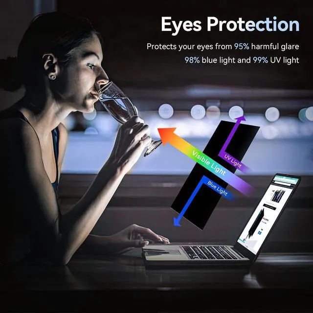 Alt view image 3 of 5 - 13.3 Inch Laptop Privacy Screen Compatible With Lenovo Hp Dell Acer Asus Thinkpad Envy Xps, 16:9 Aspect Removable Anti Glare Blue Light Filter Protector,13 in Computer Monitor Privacy S