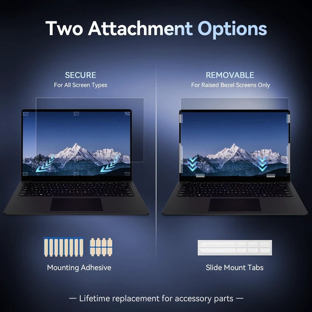 Alt view image 5 of 5 - 13.3 Inch Laptop Privacy Screen Compatible With Lenovo Hp Dell Acer Asus Thinkpad Envy Xps, 16:9 Aspect Removable Anti Glare Blue Light Filter Protector,13 in Computer Monitor Privacy S