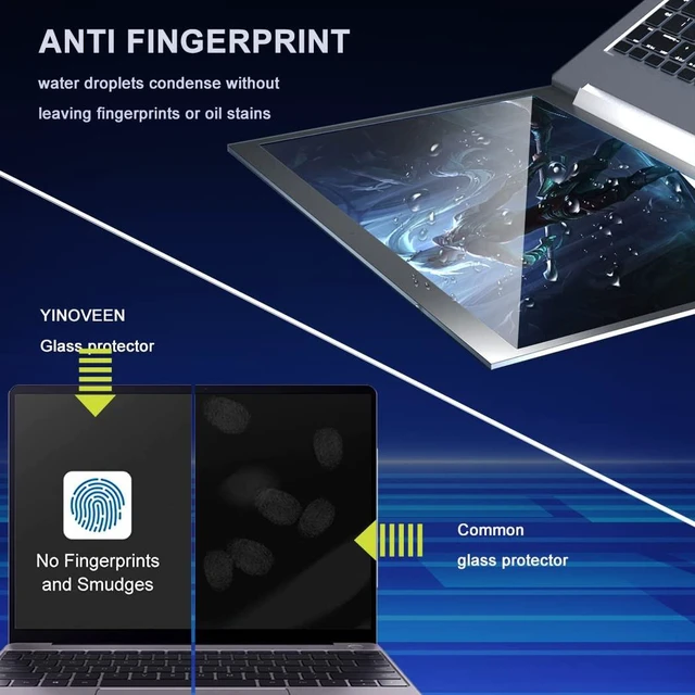 Alt view image 4 of 5 - YINOVEEN 2 Pack Tempered Glass Screen Protector for Lenovo 15.6" Laptops