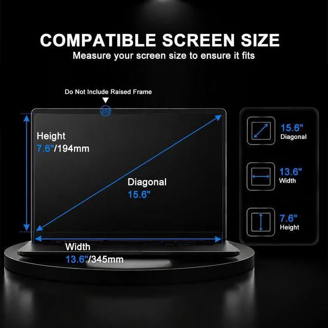 Alt view image 2 of 5 - (2-Pack) 15.6" Laptop Screen Protector Tempered Glass for 15.6 HP/Dell/ASUS/Sony/Samsung/Lenovo/Acer/MSI/LG and All Other Brands 15.6" 16:9 Laptop, 9H Hardness, Anti Fingerprin