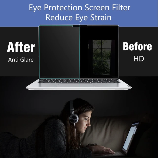 Alt view image 5 of 5 - 2 Pack 16 inch Screen Protector for Lenovo Yoga 7i 16, Anti Blue Light Screen Protector for Lenovo Yoga 7i 16 2-in-1 Laptop, Blocking Blue Light and Anti Glare Shield-(Covering only the disp