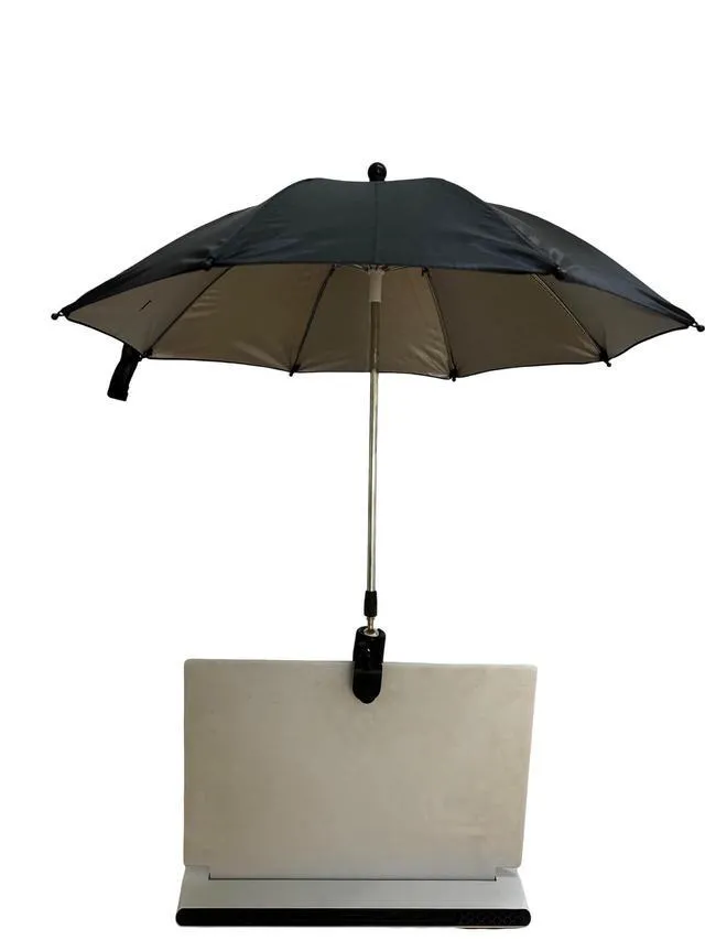 Alt view image 3 of 5 - Daocaorenix Laptop Sun Shade Umbrella with Clamp, 50cm Anti-Glare Screen Shade Reduces Glare & Reflections