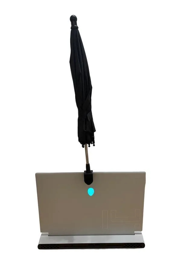 Alt view image 4 of 5 - Daocaorenix Laptop Sun Shade Umbrella with Clamp, 50cm Anti-Glare Screen Shade Reduces Glare & Reflections