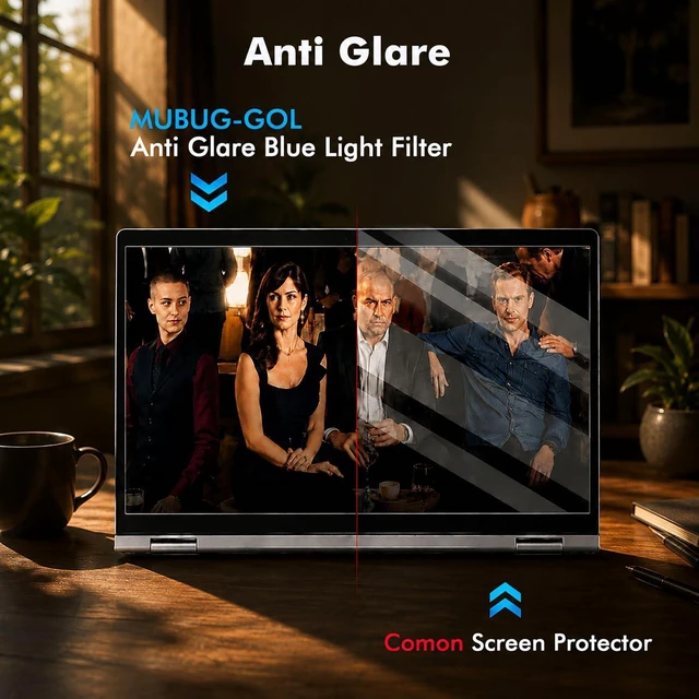 Alt view image 4 of 5 - 2 Pack Screen Protector for Lenovo Yoga 7a 2-in-1 14" & Lneovo Yoga 7i 2-in-1 Aura Edition (14IPH11/83TC,14AGP11/83TD)Reduces Eye Strain Anti-Blue Light Glare UV Edge-to-Edge Coverage Screen Filt