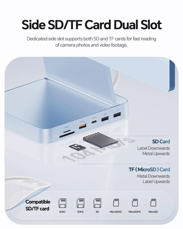 Alt view image 4 of 5 - 11-in-1 USB C Hub for iMac 24" 2021-2024 with M.2 NVMe 4TB SSD Enclosure