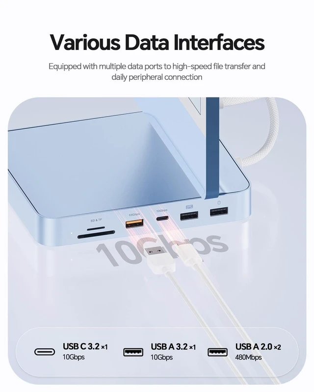 Alt view image 5 of 5 - 11-in-1 USB C Hub for iMac 24" 2021-2024 with M.2 NVMe 4TB SSD Enclosure