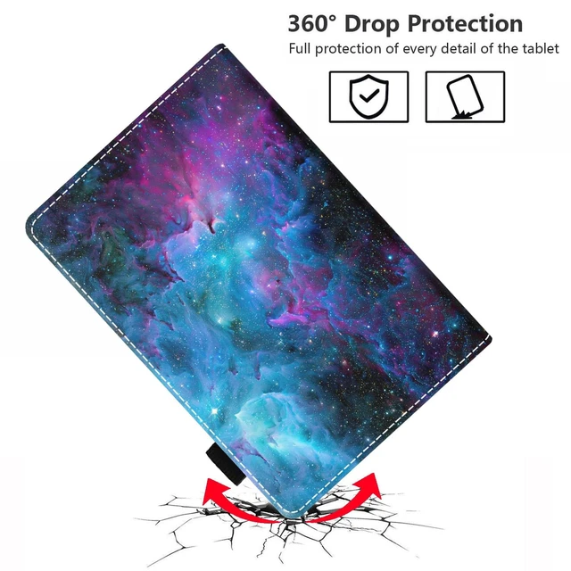 Alt view image 5 of 5 - FVAENDHIO Case for Fire HD 10 & Fire HD 10 Plus Tablet (11th Generation, 2021 Release) - Premium PU Leather Cover with Auto Sleep Wake, Blue Galaxy Nebula Universe Space
