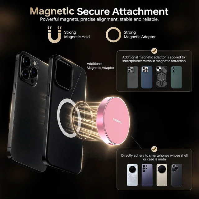 Alt view image 3 of 5 - DIGIERA 1TB Magnetic Portable SSD, External Solid State Drives with USB-C 3.2 Gen 2x2, Speed Up to 2000MB/s, Compact & Durable, Compatible with iPhone 15/16 Series and Other USB-C Devices, Pink