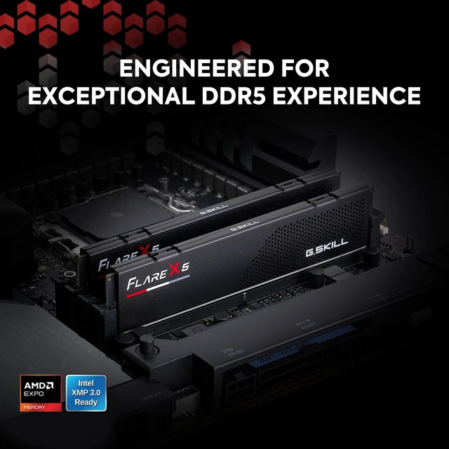 Alt view image 2 of 5 - G.SKILL Flare X5 Series DDR5 RAM (AMD EXPO & Intel XMP 3.0) 32GB (2x16GB) Up to 6000MT/s* CL36-36-36-96 1.35V Desktop Computer Memory U-DIMM - Matte Black (F5-6000J3636F16GX2-FX5)
